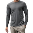 thumbnail image 2 of COSFO Dry Fit T Shirts for Men Workout Athletic Long Sleeve Gray Shirts Moisture Wicking Mesh Slim Fit Pullover Crew Neck T Shirts for Man, 2 of 6