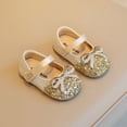 thumbnail image 2 of Kids Girl Rose Gold Glitter Flats Sparkly Princess Dress Shoes for Flower Girl Wedding Party PU Bow Kids Shoes Sizes 4-10,Size 5, 2 of 7