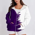 thumbnail image 3 of QASIEATN Hoodies for Graceful Women Fashion, Zip Up Hoodies Oversized Sweatshirt Long Sleeve Color Block Jackets Coat Workout Outfits Fall Trendy, Womens Fall Tops, 3 of 4