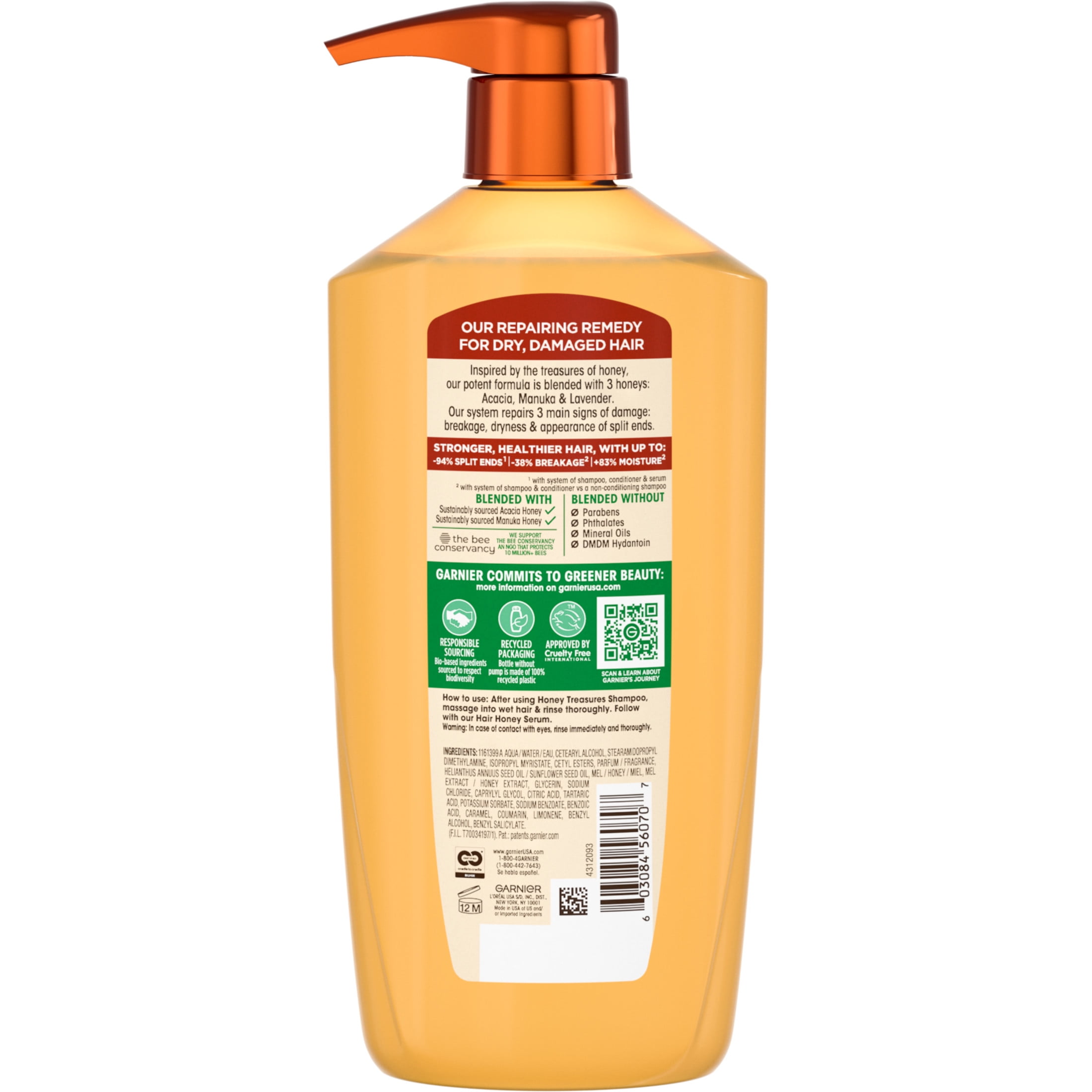 Garnier Whole Blends Honey Treasures Repairing Conditioner with Royal Jelly Honey, 26.6 fl oz  (图2) Garnier Whole Blends Honey Treasures Repairing Conditioner with Royal Jelly Honey, 26.6 fl oz  (图2)
