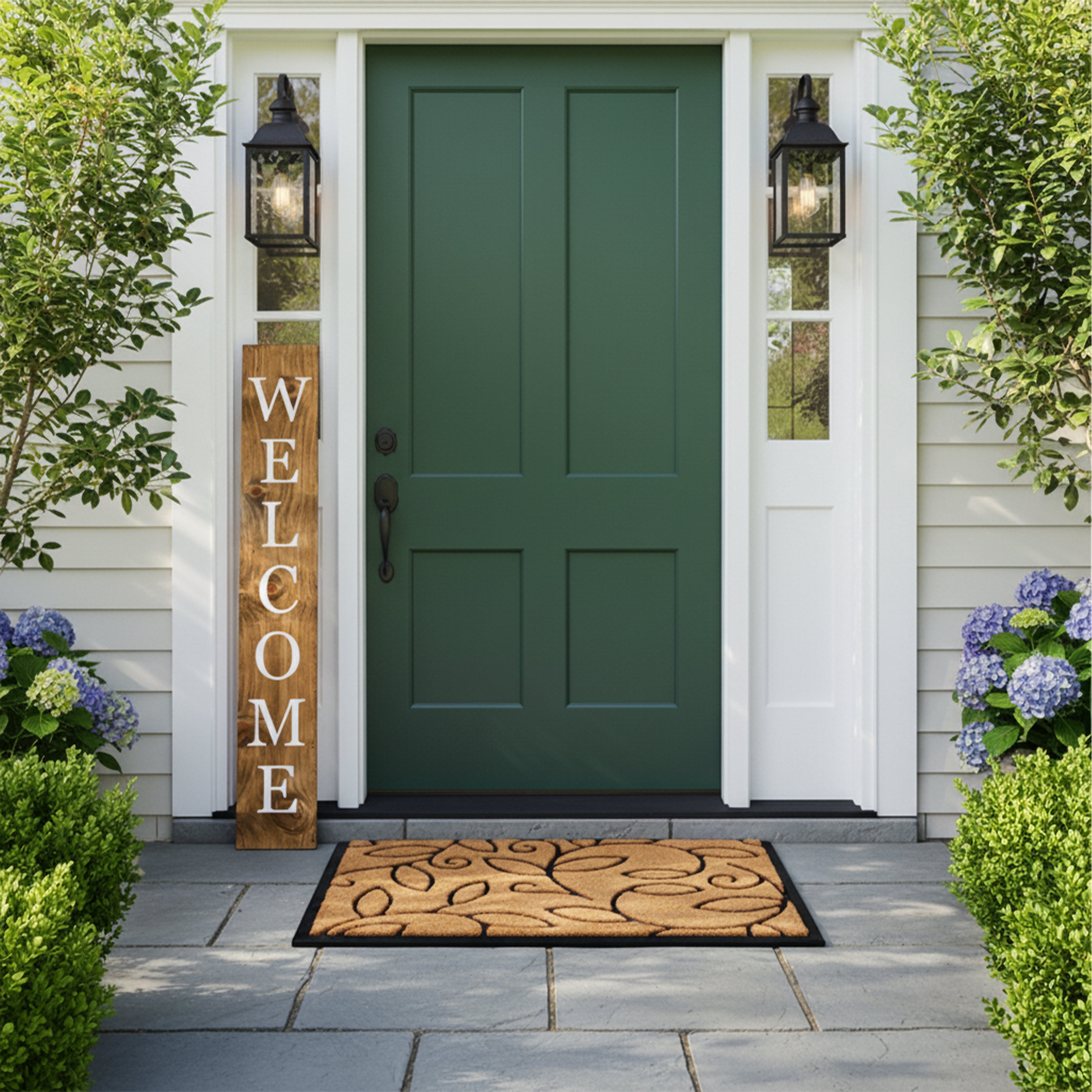 Calloway Mills 118064707 White Welcome Porch Leaner, 47" x 07"