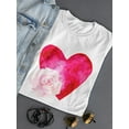 thumbnail image 3 of Cute Hot Pink Heart & Rose T-Shirt Women -Image by Shutterstock, Female Small, 3 of 4