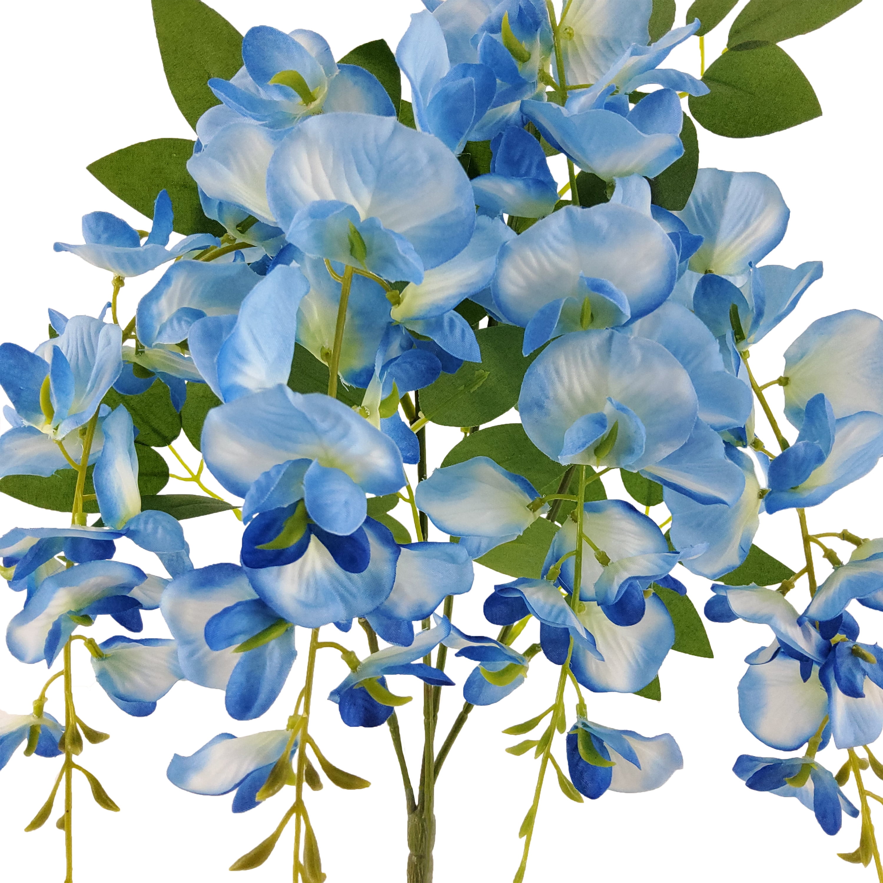 Mainstays 17in Indoor Artificial Blue Wisteria Bush, Blue Color.