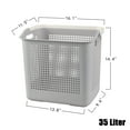 thumbnail image 4 of Fabnati 35 Liter Plastic Laundry Basket with Carry Handle, 4 Pack Clothes Hamper, Gray, 4 of 7