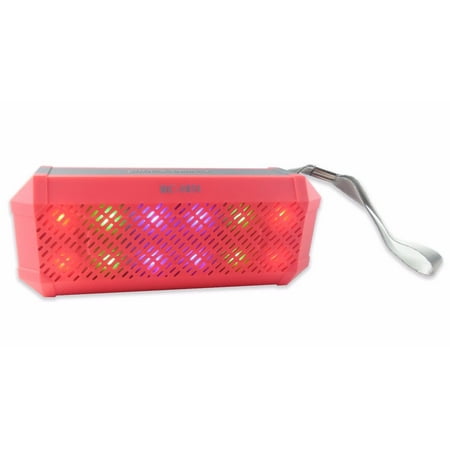 Red Soundworx Led Light Show Wireless Portable Speaker Built In Fm Radio Hands Free Calling W Microphone