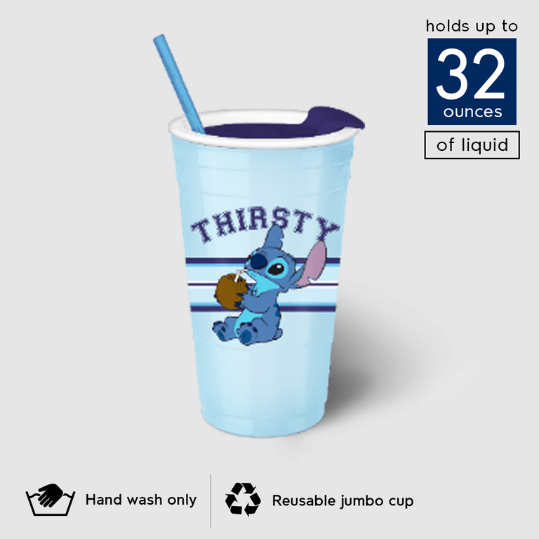 Disney Lilo and Stitch Ice Cream Swirl Acrylic Cup with Lid & Straw