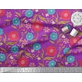 thumbnail image 2 of Soimoi Georgette Viscose Fabric Leaves & Floral Artistic Decor Fabric Printed Yard 42 Inch Wide, 2 of 5