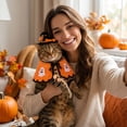 thumbnail image 6 of Halloween Cat Costume Witch Cloak Wizard Hat Pet Outfit for Cats Funny Dress Up Apparel for Halloween Parties Photos, 6 of 8
