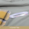 thumbnail image 3 of Washed Cotton Queen (90" x 90") Ruffled Duvet Cover Set 3 Pieces (1 Duvet Cover + 2 Pillow Shams) Ultra Soft and Breathable Comforter Cover Set with Zipper Closure Mustard Yellow Plaid, 3 of 7