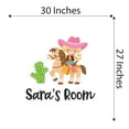 thumbnail image 4 of Cactus Desert Little Cowgirl Roper Personalized Name Cowboy Chaps Rodeo Horse Pony Bull Steer Stallion Roper Holiday Gift Decorating Ideas Bedroom Wall Decal Sticker - Size: 30 In X 27 In, 4 of 5