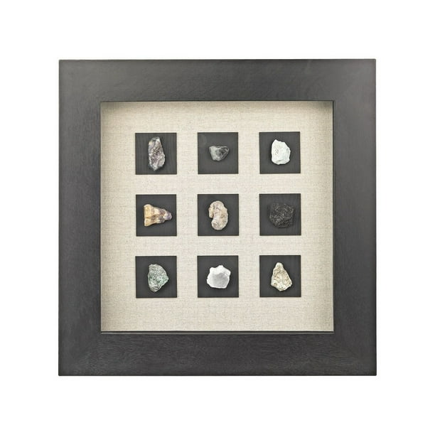 Green Agate Displayed Shadow Box Wall Art Decorative Square Shadow Box In Green Made Of