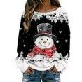 thumbnail image 2 of Craaazy Christmas Sweaters for Women Crew Neck Long Sleeve Shirts Xmas Holiday Warm Tops Gifts, 2 of 3