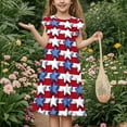 thumbnail image 4 of Delliss Girl's Casual Dress Summer Crew Neck Flying Sleeve Print Sundress for Kids 6-15 Years, 4 of 7
