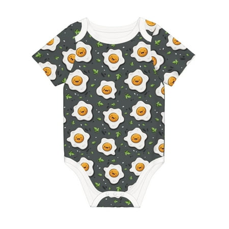 

Coaee Cute Poached Eggs for Soft Cotton Baby Short-Sleeve Bodysuit Baby Girls Boys Bodysuit Romper