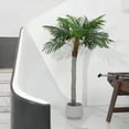 thumbnail image 5 of BALANBO 7ft Artificial Phoenix Palm Tree, Faux Coconut Silk Palm Tree with Fruit , Black Plastic Pot, 5 of 6