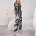 thumbnail image 3 of Balery Optical Zebra Illusion Conjunto de Pijama con Estampado para Mujer, Conjunto de Dos Piezas con Manga Larga, Ropa de Dormir Suave con Bolsillos, Pijamas Cómodos-XX-Large, 3 of 7