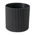 thumbnail image 2 of 5.8" Round Desk Trash Bin, Vertical Stripe Mini Wastebasket for Bedroom/Office, Thickened Plastic Garbage Can Without Lid, for Bathroom Kitchen Counter (Black), 2 of 6
