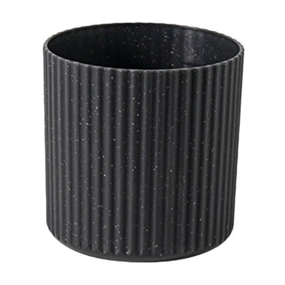 Inerposs Vertical Striped Trash Can, Mini Round Lidless Garbage Bin, Compact Plastic Waste Basket, Versatile Household Trash Can for Bedroom, Kitchen, Bathroom