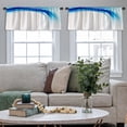 thumbnail image 4 of LALILO Kitchen Curtain Valance Blue Swirl Wave Water Cool Rod Pocket Window Curtain 52"x 18" Set of 2, 4 of 5