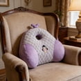 thumbnail image 3 of Purple Office Lumbar Support Cushion Cartoon Design Chair Back Pillow For Long Period Sitting 18.9X13.78 Inch, 3 of 7