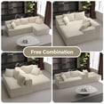 thumbnail image 6 of LAUSAINT HOME 96" Boneless Sectional Sofa, L-Shaped Modular Cloud Couch with Deep Seat & Plush Corduroy Fabric (Beige, Right Facing Chaise), 6 of 8