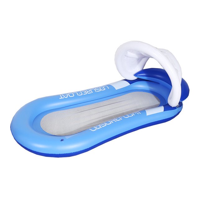 Sillón Reclinable Spring Float Con Dosel - Tumbona Para Piscina O Lago (Azul) Muyoka Hogar