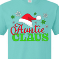 thumbnail image 4 of Inktastic Auntie Claus with Christmas Santa Hat and Snowflakes T-Shirt, 4 of 5