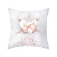 thumbnail image 2 of Ganfancp Oro y Blanco Feliz Navidad Pillowcovers 18X18 Pulgadas de Melocotón-Piel-Como Tela Pillowcase Navidad Decoración Fiesta de Invierno Decoración para Sofá Sofá Liquidación 1X Funda de Almohada, 2 of 5