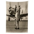 thumbnail image 3 of Ambesonne Vintage Airplane Tablecloth Rectangular Table Cover, Homecoming, 52"x70", Sepia, 3 of 4