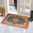 thumbnail image 5 of Bohemian Orange Floral Patterned Carpet Welcome Doormat for Indoor/Outdoor Entrance Bohemian Orange Floral Patterned Carpet Decoration Door Mat Kitchen Door Mat Bedroom Doormat 17x30 Inch, 5 of 6