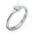 thumbnail image 3 of Birthstone Heart Ring with Shoulder Accents - Aquamarine (March), 3 of 4