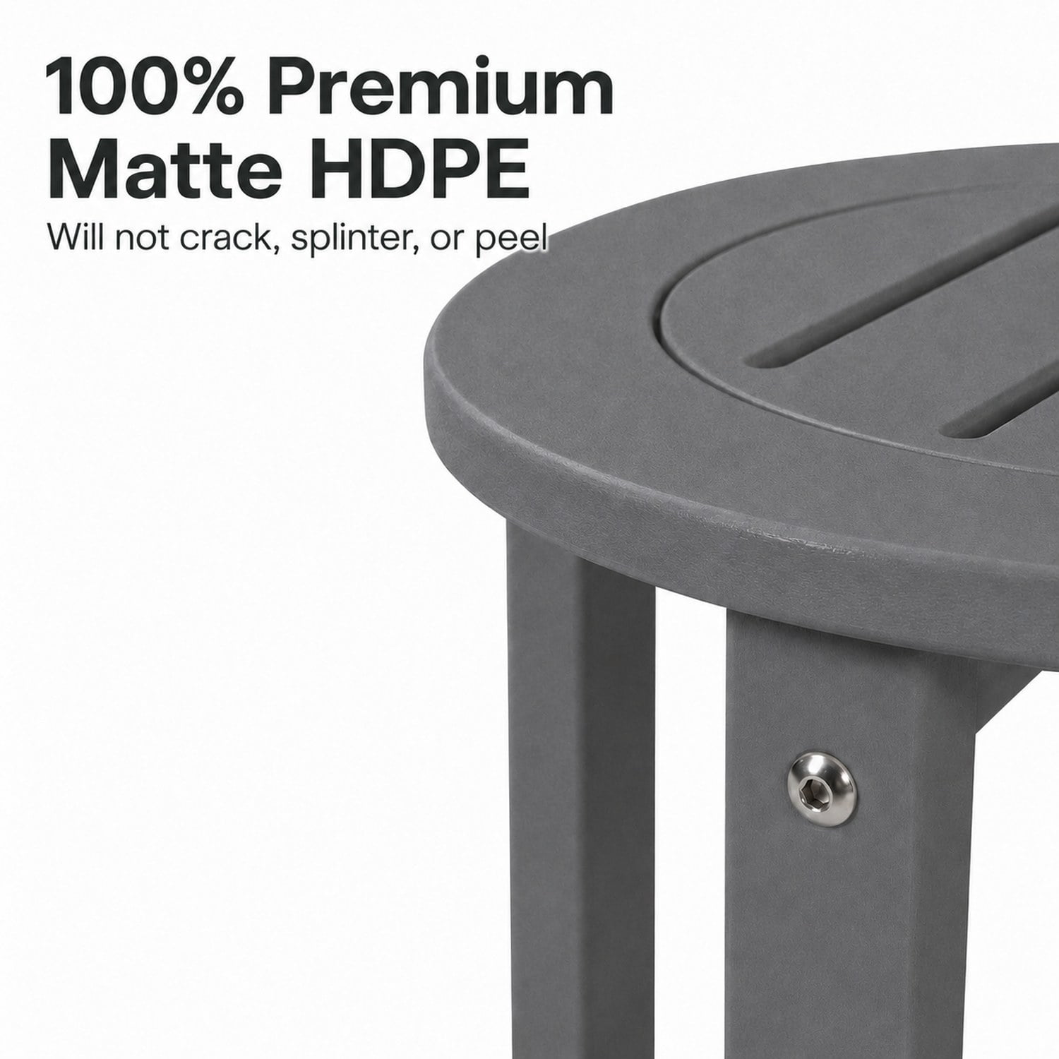 Round Outdoor Side Table, 16 in. Dia. x 18 in. H, All-Weather Patio End Table