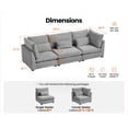 thumbnail image 3 of CHIC HOUSE Oversized Modular Sofa,Extra Deep Cloud Corduroy Sectional Couch with Ottoman Chaise,FSC Certified Fluffy Chenille 3 Seater Sofa for Living Room,Villa, 3 of 9