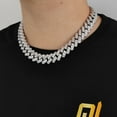 thumbnail image 6 of Width 18mm Big Iced Out Men Cuban Chains, Solid Thick Sparkling Cuban Link Necklace, Clustered Hip Hop Miami Cuban Link Chain for Men, 16-24 Inch - Gift Box Included, 6 of 7