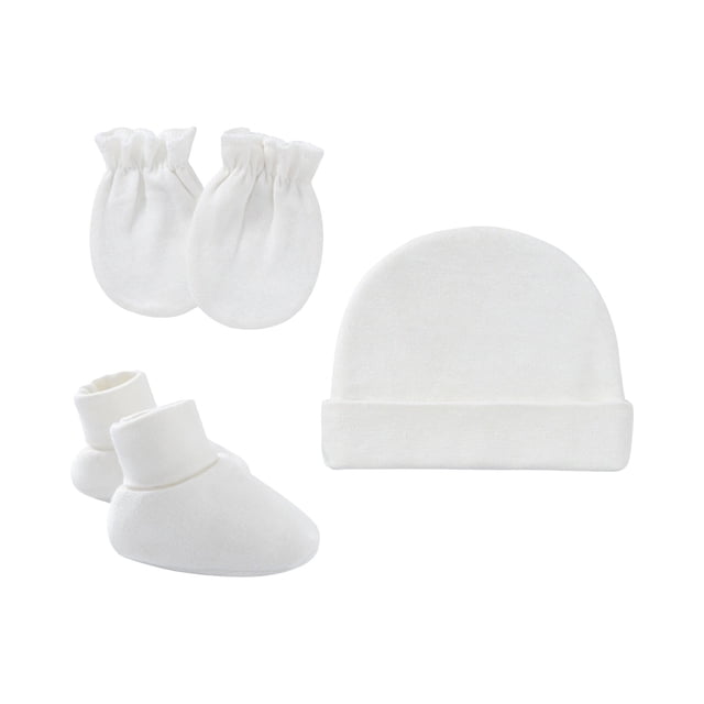 Clearance! Baberdicy Newborn Hat Gloves Foot Set Three Piece Multi Color Set White