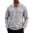 thumbnail image 2 of Miqool Mens Waffle Zip Up Shirts Jacket Casual Collared Long Sleeve Lightweight Overshirts with Pockets, 2 of 9
