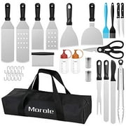Morole Griddle Accessories Kit for Blackstone and Camp Chef, 22 Pcs Exclusive Griddle Tools Spatulas Set, Perfect Flat Top Grill Accessories Kit with Spatula, Grill Scraper, Knife, Bottle, Tong, Fork