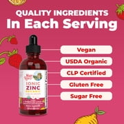 MaryRuth's Liquid Zinc Supplement for Immunity Support, Strawberry Lemon, Unisex, 4 Fl Oz Non-GMO