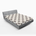 thumbnail image 2 of Ambesonne Japanese Fitted Sheet, Asian Tiger Clouds Pattern, California King, Ivory Cocoa and Ceil Blue, 2 of 5