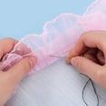 thumbnail image 6 of 11 Yards Ruffled Lace Trim 2.4 Inch Wide Pleated Embroidered Organza Tulle Lace Edge Ribbon Wedding Bridal Dress Appliques Edging Trimmings, 6 of 9