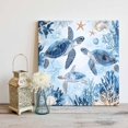 thumbnail image 5 of Retro Sea Turtles Canvas Wall Art, Jellyfish Sea Stars Corals Ocean Animal Framed Wall Decor Modern Artwork Prints Painting for Living Room, Bedroom, Kitchen & Cafe Decor 8x8 Inch, 5 of 9