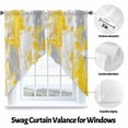 thumbnail image 3 of Yellow Gray Abstract Swag Curtain Valance for Windows, Graffiti Brush Window Treatments Short Swag Topper for Kitchen Windows Bathroom Bedroom, 28"x36", 3 of 8