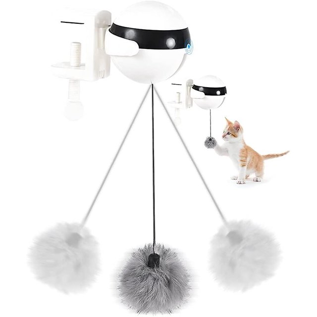 Bola de pelo de gato, Bola de elevación automática interactiva, Bola de felpa eléctrica, juguete de gato Yoyo, libera tus manos, juguete deportivo para mascotas, Bola de pelo de conejo esquí esquí Gafas de esquí