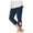 Navy, variant on Shachafan Girls Stretchy Capri Leggings For Summer Comfortable Solid Color Casual Yoga Beach Workout Play Pants Star Leggings Kids