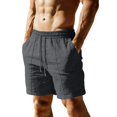 thumbnail image 2 of Yaoyar Mens Cotton Linen Shorts Casual Drawstring 7inch Inseam Shorts Summer Beach Wear, 2 of 5