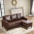 thumbnail image 6 of Bonzy Home Sectional Sofa Couch, L Shaped Faux Leather Couch Sofa with Reversible Chaise, Lounge Sofa for Living Room Apartment Small Space, 6 of 7