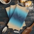 thumbnail image 6 of Blue Teal Yellow Ombre Kitchen Towels Set of 3, Water Absorbent Dish Towel, Farmhouse Modern Gradient Art Decorative Hand Towels - Quick Drying Cloth for Cooking Baking, 18x28 Inch, 6 of 8