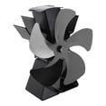 thumbnail image 2 of Ventilador de estufa de leña de 5 aspas, base trapezoidal vertical, con circulación de calor, portátil, para casa y campamento, color negro, 2 of 14