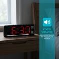thumbnail image 5 of REGALWOVEN Digital Dual Alarm Clock for Bedroom, Easy to Set, Dimmable, Date Day of Week Temp Snooze, 12/24H 6.1 x 2.4 x 1 inch Red, 5 of 7
