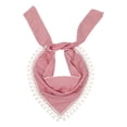 thumbnail image 2 of Helii Striped Lace Triangle Head Scarf for Women – Self Tie French Vintage Boho Bandana, Lightweight Polyester Tassel Head Wrap for Spring Summer Music Festival Beach Gift Red,One Size, 2 of 4